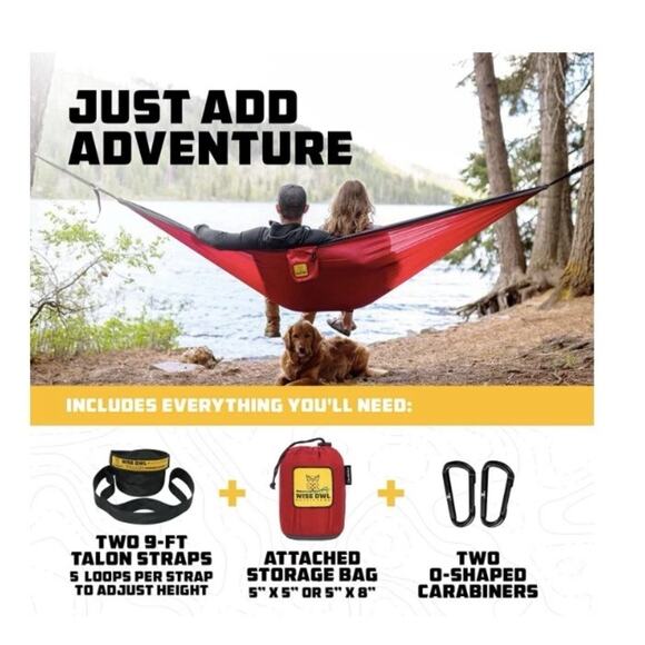 Wise Owl Outfitters Camping Hammock Single Navy/ Blue NWT - Picture 2 of 5